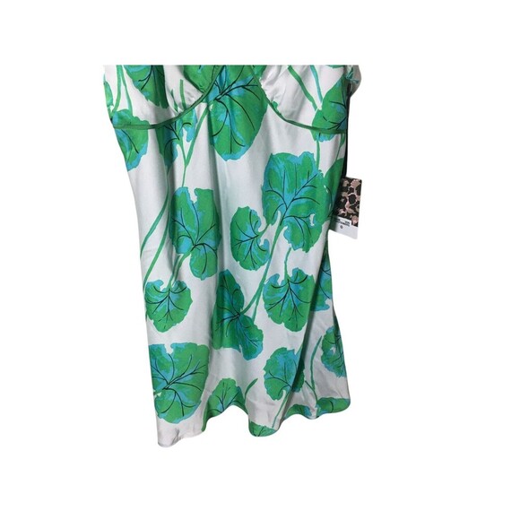 Diane Von Furstenberg Top Women's Size XL White Green Tropical Spaghetti Strap - Picture 4 of 8